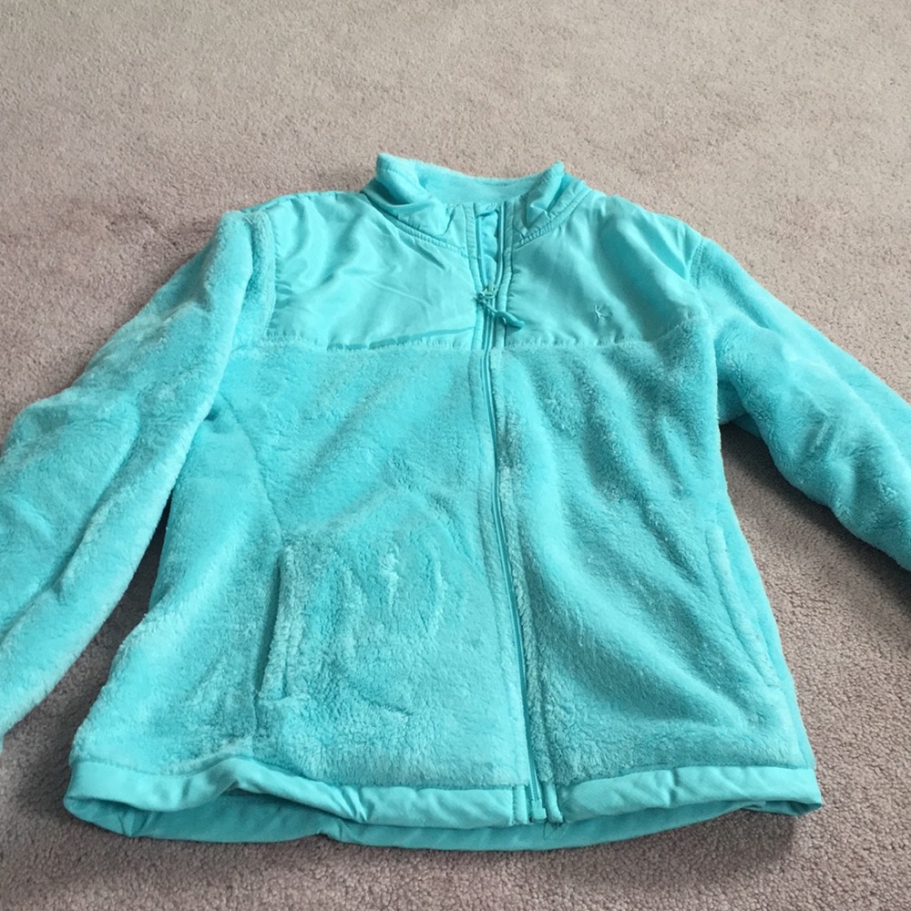 Super fuzzy Teal fleece zip up